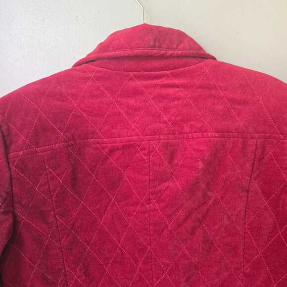 NWOT Talbots Velvet Jacket Size 12 Red Quilted Pockets Lined Old Money Luxury - Picture 6 of 8